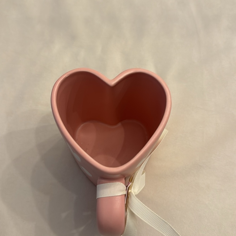 NEW! Rae Dunn Pink and White Heart Accent Mug - Picture 6 of 8